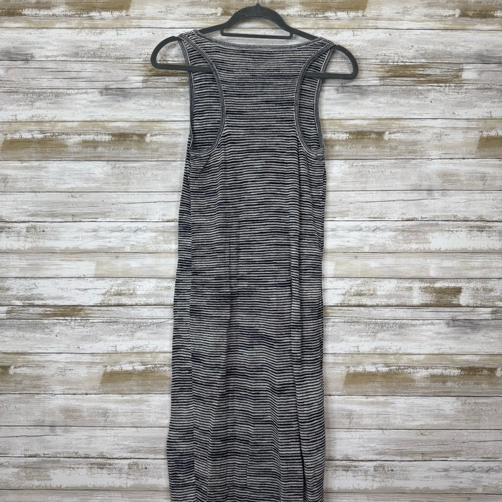 Theory Women’s Linen Midi Sleeveless Tank Dress size Medium Black / White / Grey - Picture 7 of 9